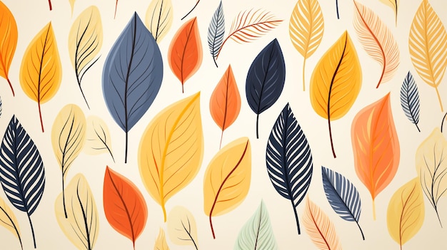 a colorful collection of leaves with a colorful background