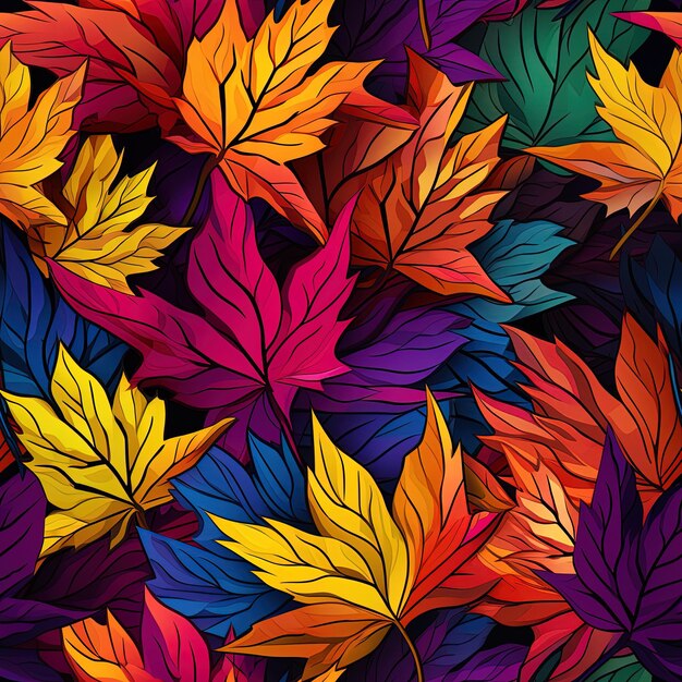 Photo a colorful collection of leaves with the word autumn on them