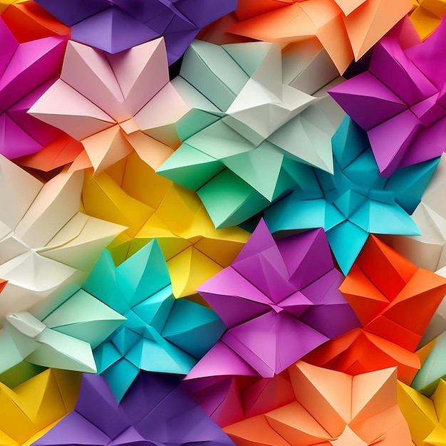 a colorful collection of paper cranes made by the company of the paper.