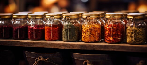 A Colorful Collection of Spice Jars