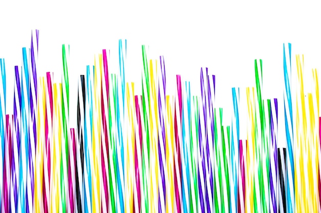 colorful collection of straws for drinks background isolate