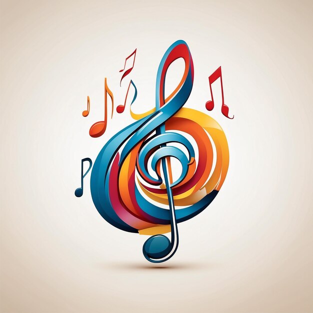 a colorful colorful music background with a colorful musical note