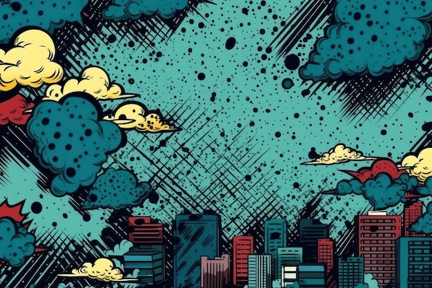 Colorful Comic Book Style Background Illustrations for Graphic Design Projects