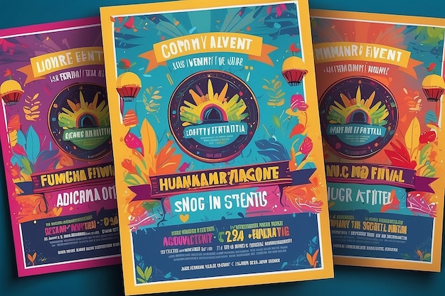 Photo colorful community event flyer