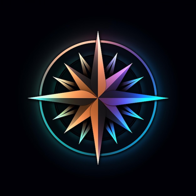 A colorful compass in a circle