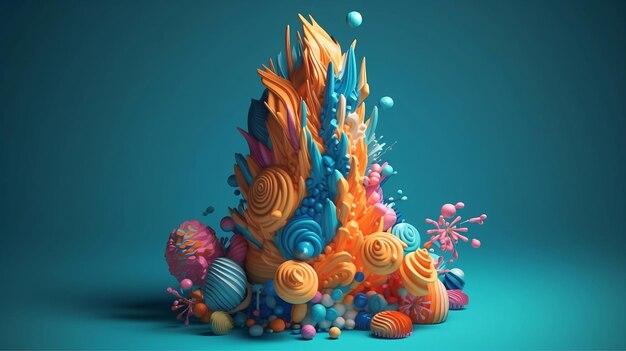 Colorful composition 3d