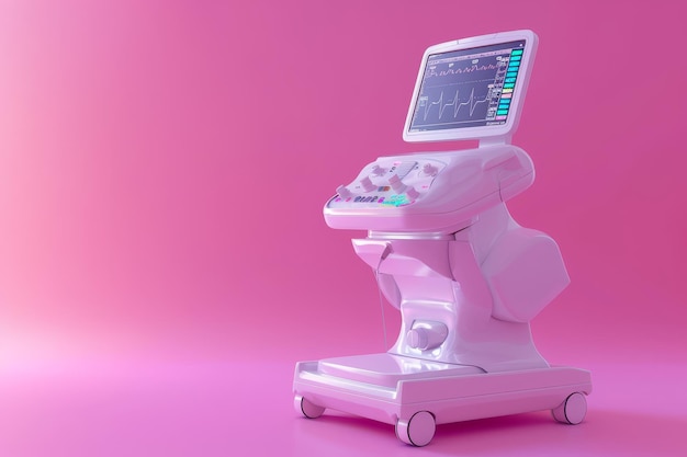 Foto monitor computer colorato con un monitor cardiaco su di esso