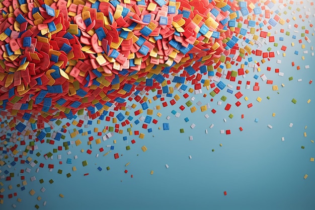 Colorful confetti background with text space