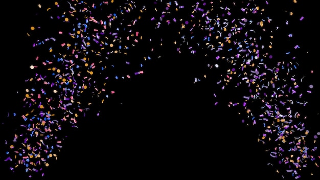 Colorful confetti on a black background