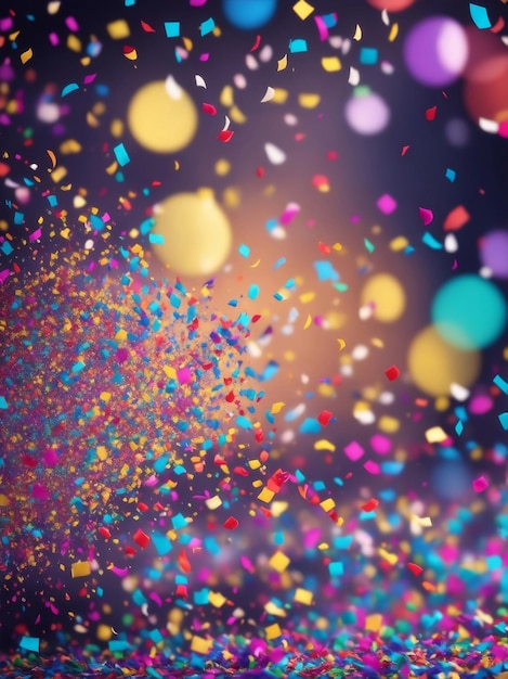 Colorful Confetti and Bokeh on a Carnival Generative AI Illustration