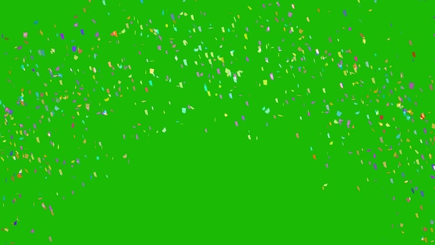 Photo colorful confetti explosion on green screen background 3d rendering