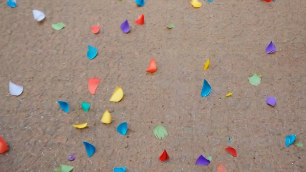 colorful confetti on the floor