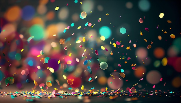 Colorful confetti in front of colorful background