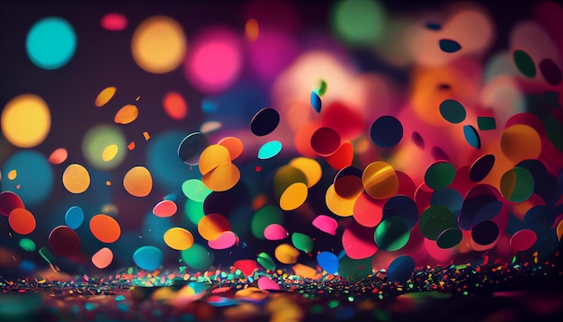 Colorful confetti in front of colorful background