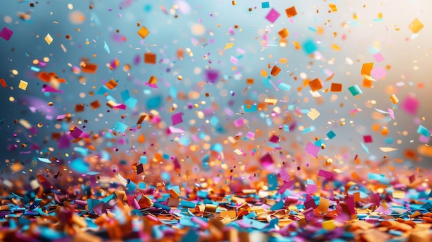 Colorful Confetti Group on White Background