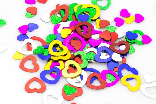 Colorful confetti isolated on white background