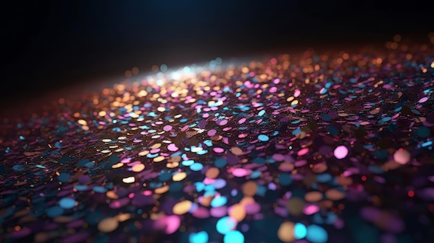 A colorful confetti mess on a table Generative ai