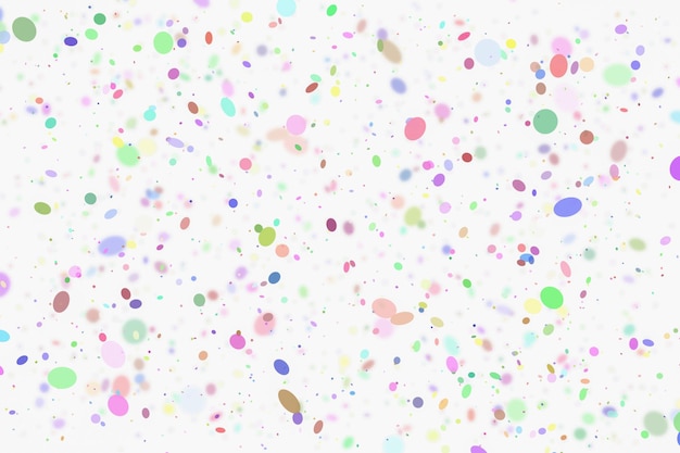 Colorful confetti and paper streamer on the white background Festive holiday backdrop