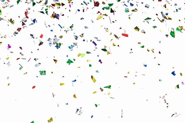 Colorful confetti pattern on a white background wallpaper