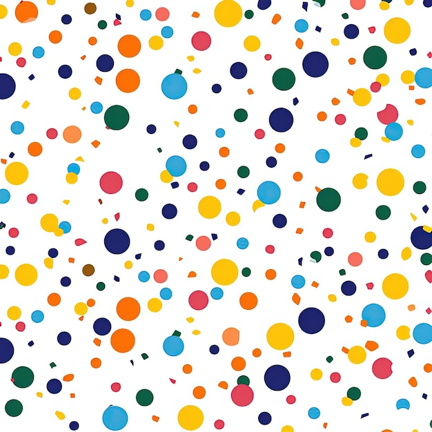 a colorful confetti patterns on white in the style of minimalistic geometric shapes