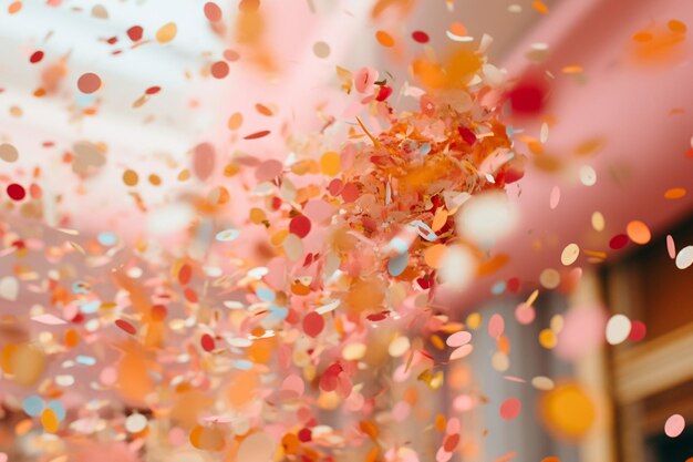 Photo colorful confetti peach orange wallpaper