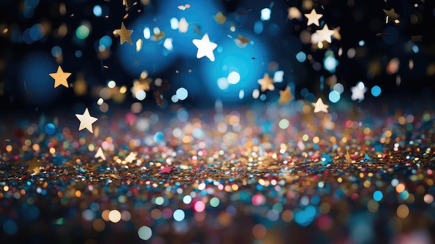 Colorful confetti stars background