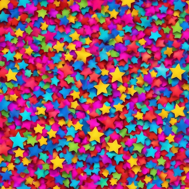 Colorful confetti stars on the background