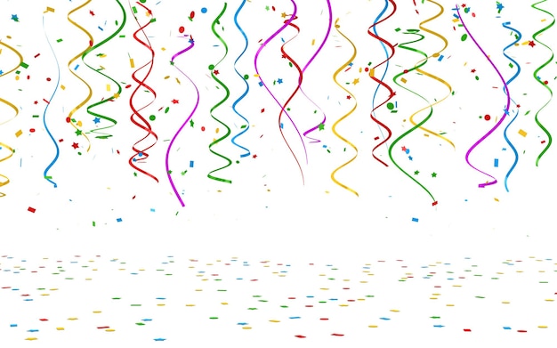 Photo colorful confetti on white background