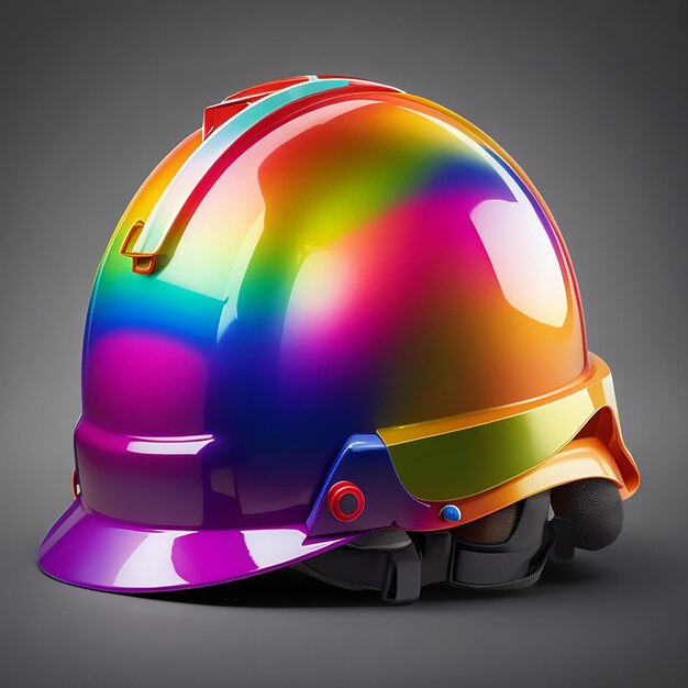 Photo colorful construction labor safety helmet ultra hd