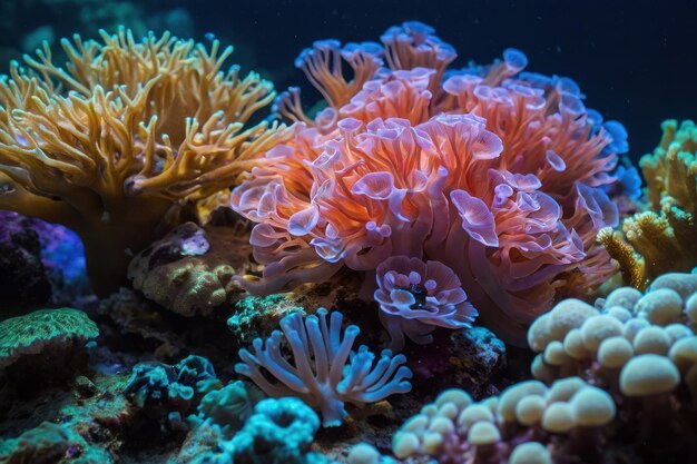 Colorful coral reef thriving under the sea