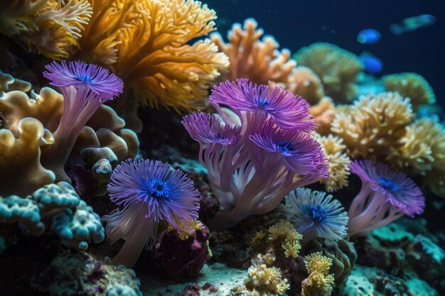 Colorful coral reef thriving under the sea