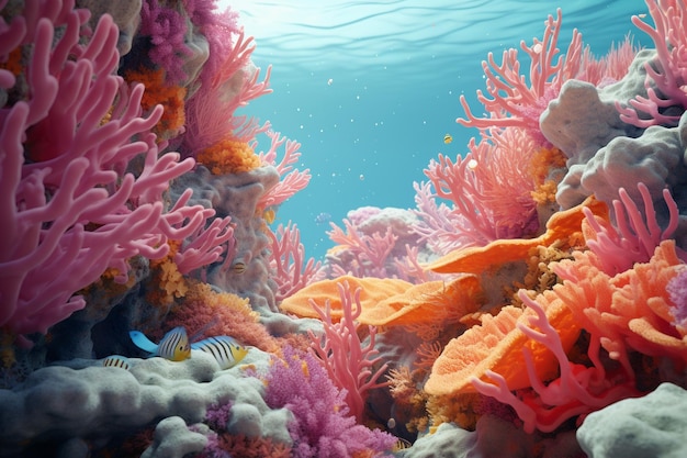 Colorful coral reefs