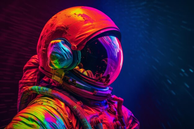 다채로운 우주 비행사 예술 Ai 생성
