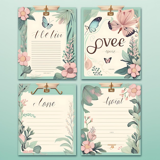 Photo colorful cottage garden love letter floral patterned paper wooden flo art decor illustration flat2d