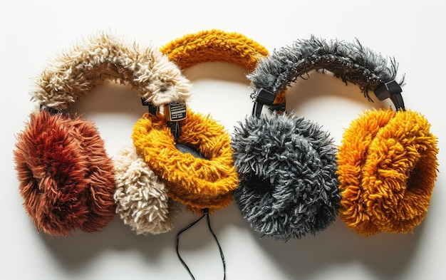 Colorful Cozy headphone Stacked on Top of Each Other Vibrant and Cozy Home Decor