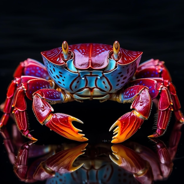 Premium Photo  A colorful crab with a black background