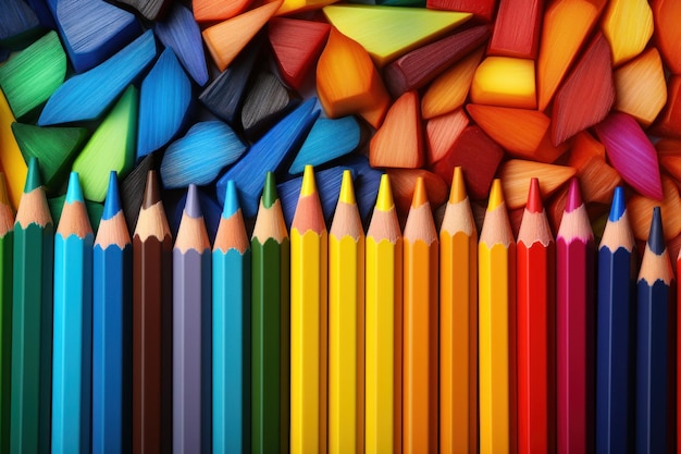 Colorful Crayon Seamless Background AI Generated