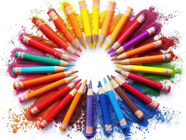 Foto crayon colorati composti da disegni