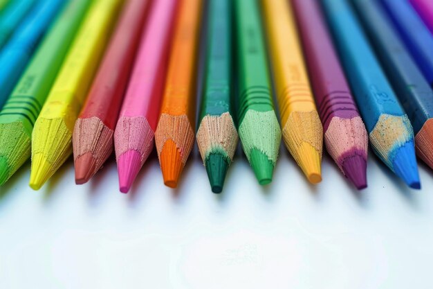 Colorful Crayons Set Isolated on Transparent Background