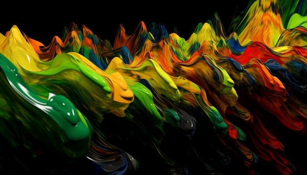 Colorful Creamy Paint Een wervelwind van artistieke expressie gecreëerd met Generative AI-technologie