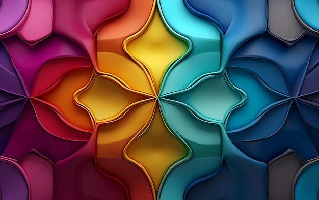 A colorful cross in a rainbow of colors