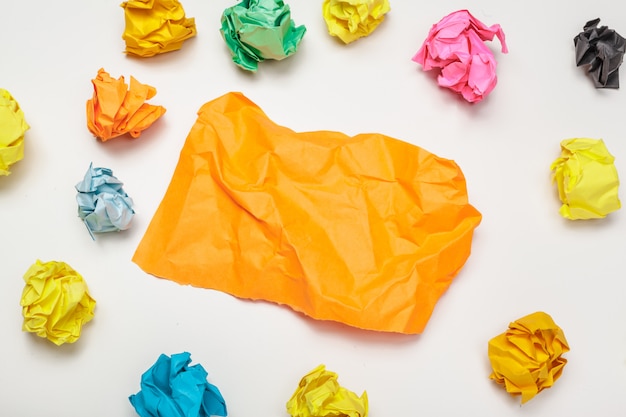 colorful crumpled paper balls