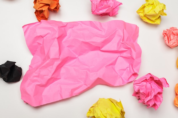 colorful crumpled paper balls