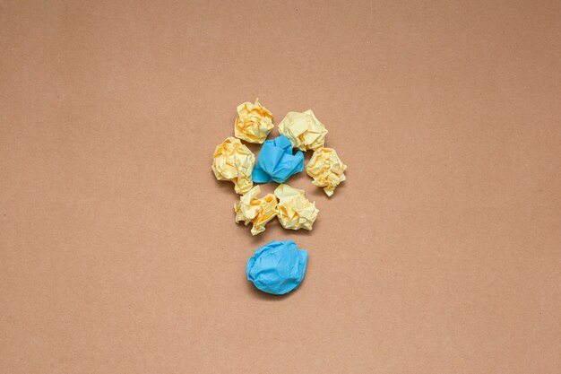 colorful crumpled paper balls