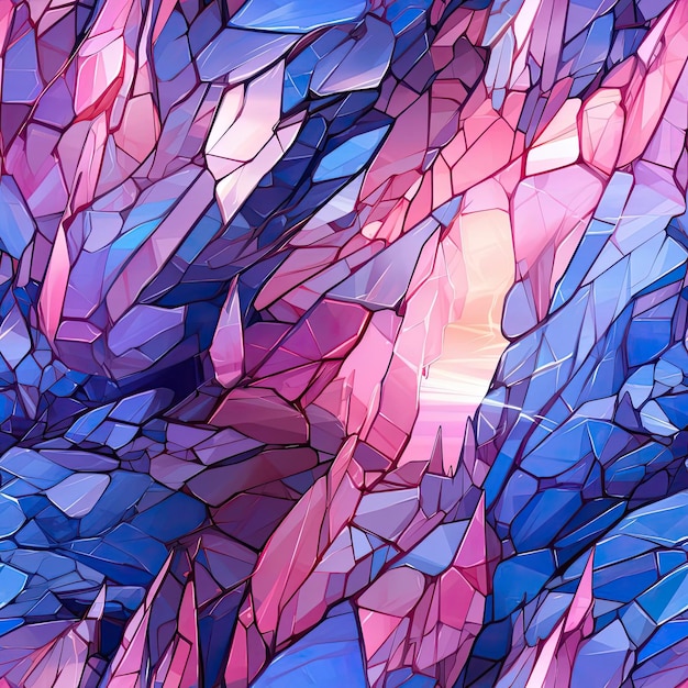 Красочная кристаллическая иллюстрация на темном фоне с плитками