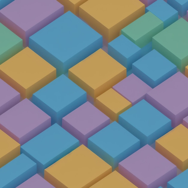 Photo a colorful cube pattern with a blue and purple background.