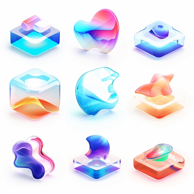 Photo a colorful cube with different colors and shapes