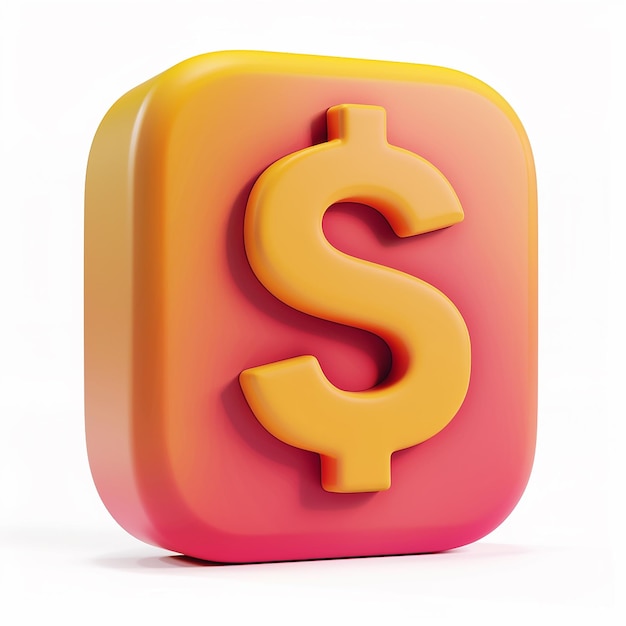 a colorful cube with a dollar sign on it