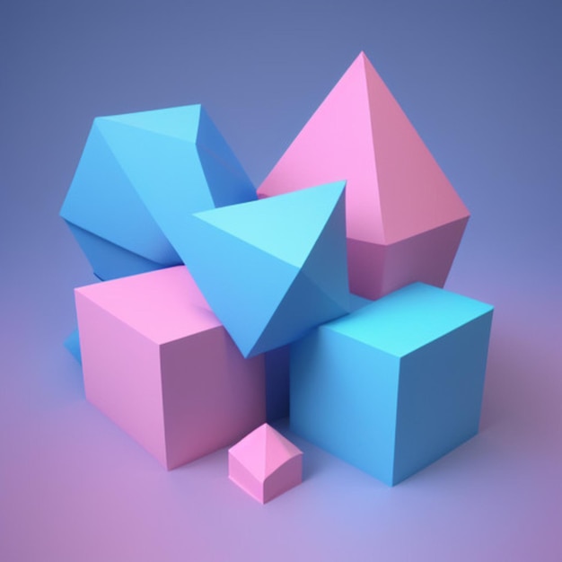 a colorful cube with a triangle on it