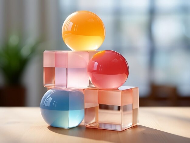 Photo colorful cubes on a isolated background